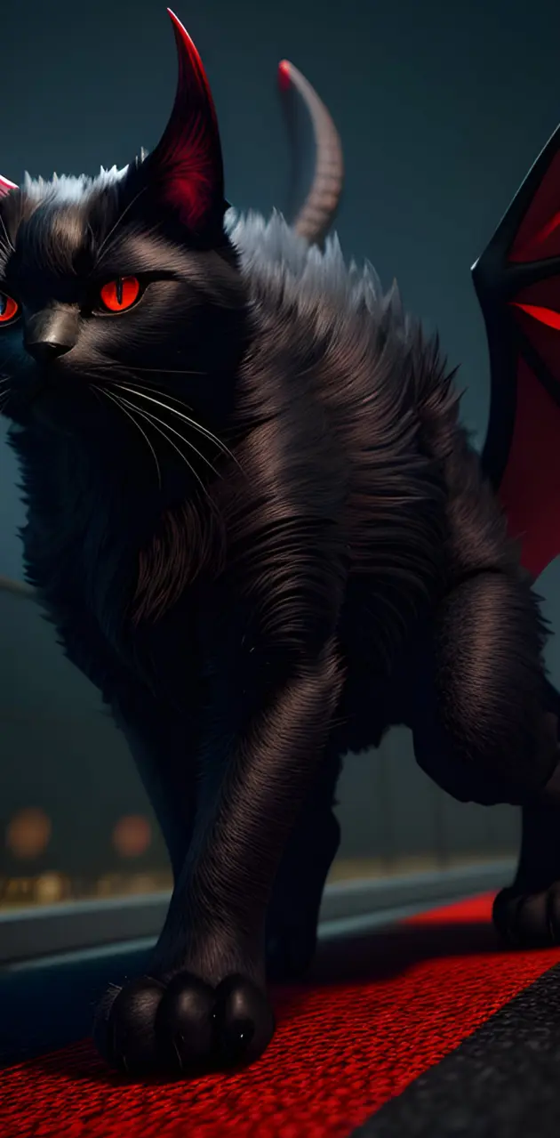 Halloween demon cat