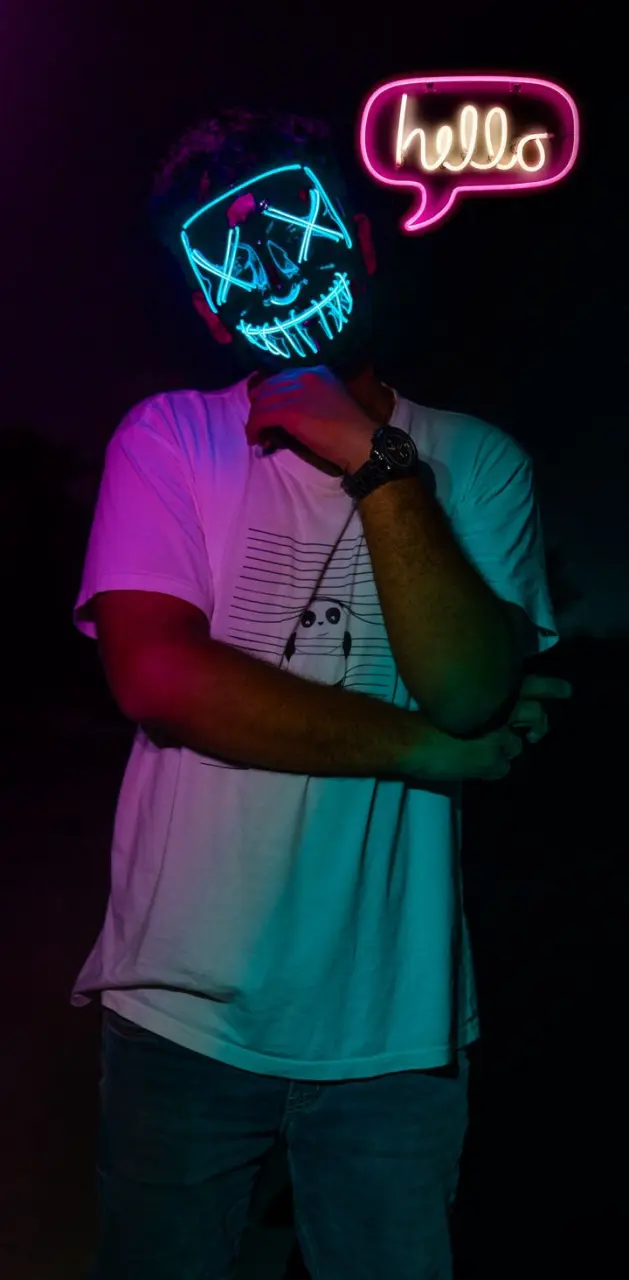Neon mask man