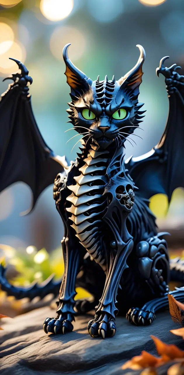 skeleton dragon cat