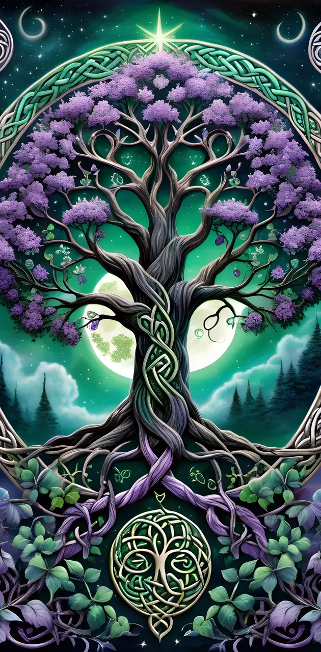 Celtic knot tree of life lavender