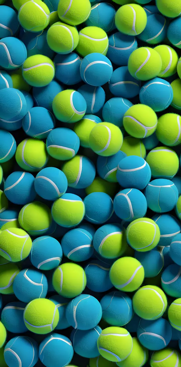 blue and yellow tennis ball
