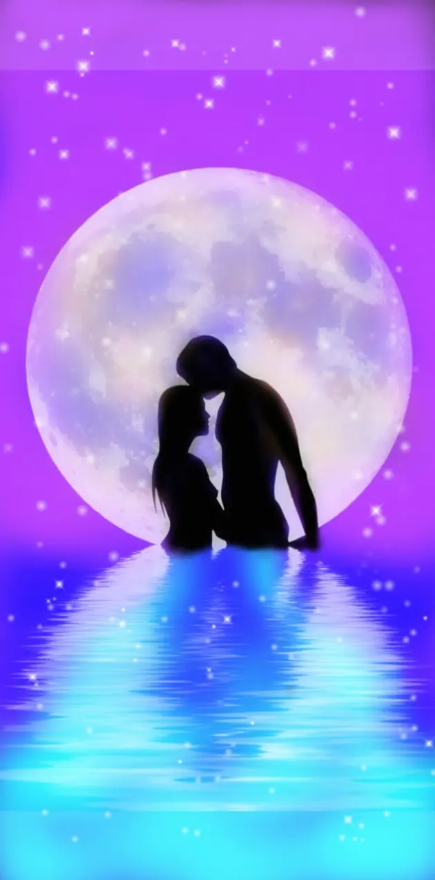 Couple under the moon