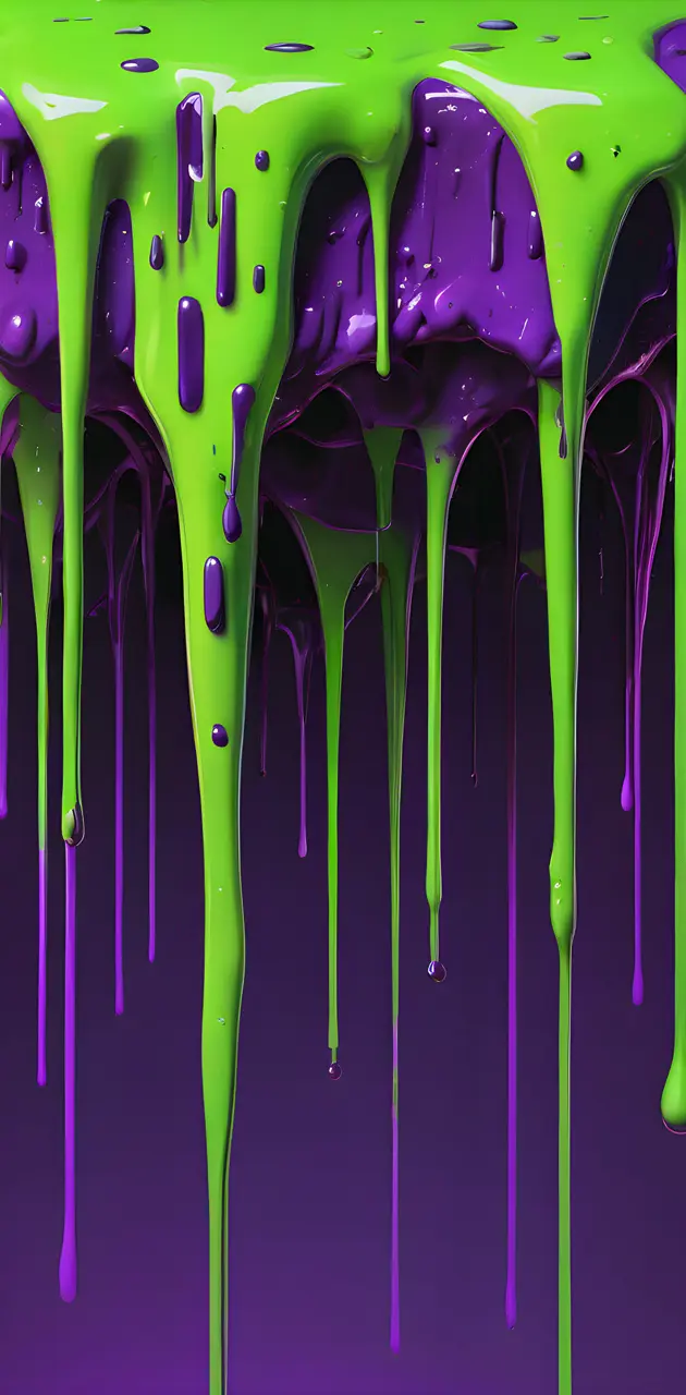 green and purple dripping
