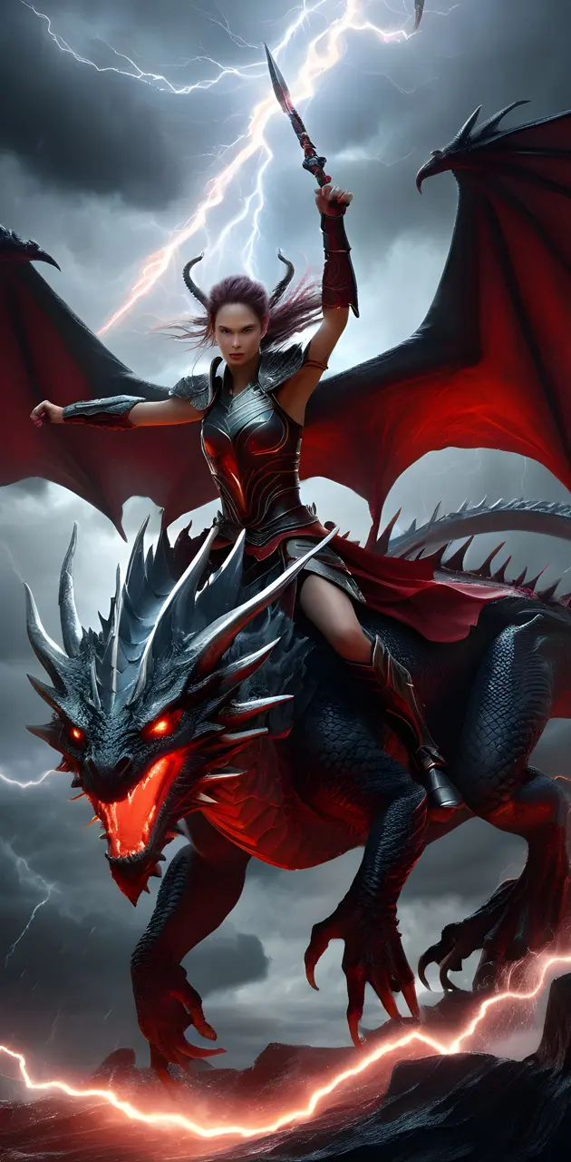 warrior riding dragon