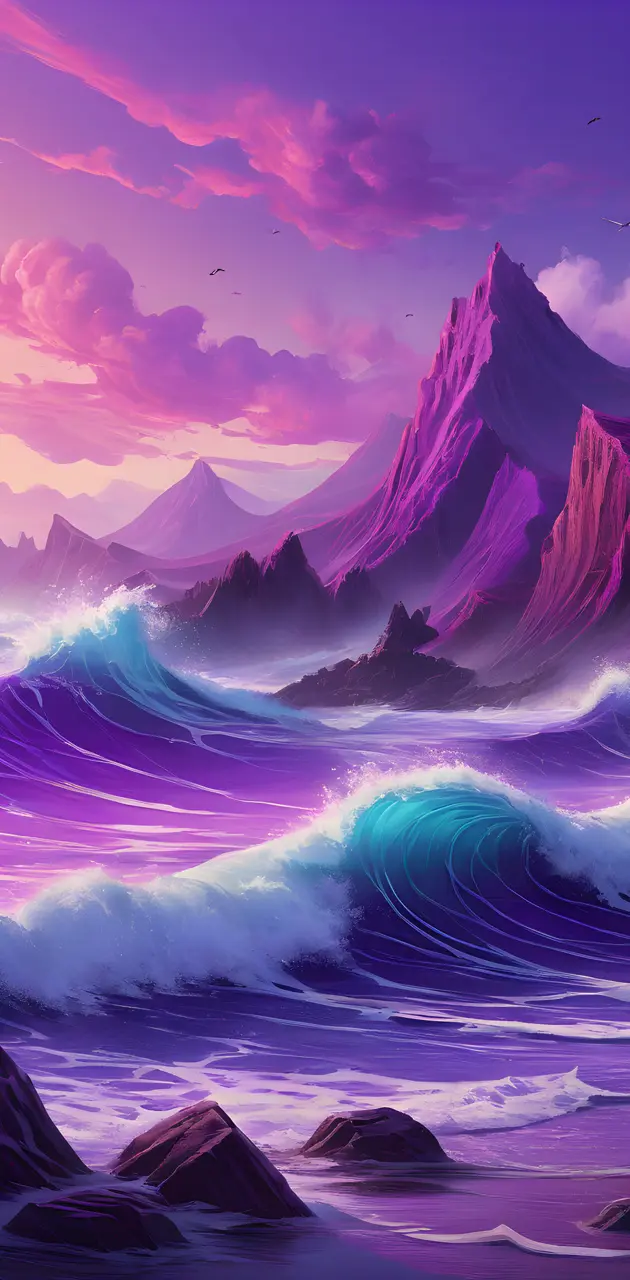 purple waves