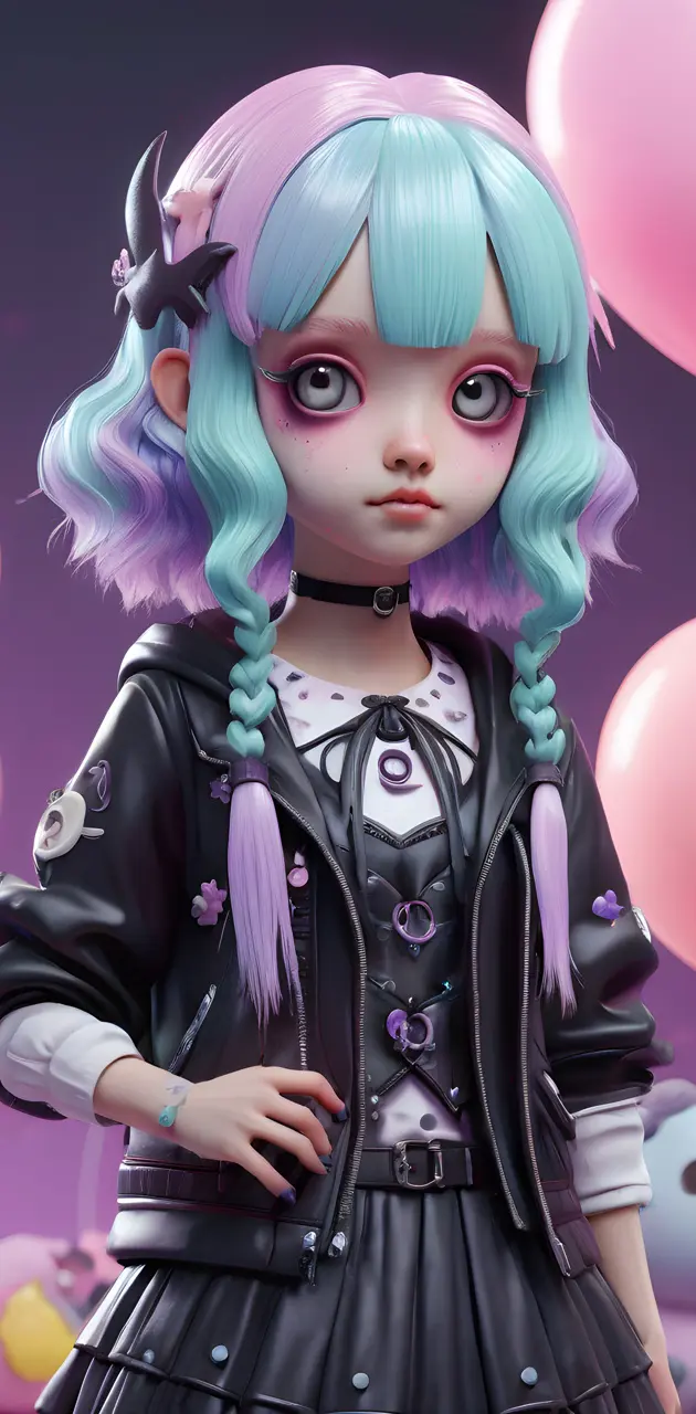 cute pastel Goth girl