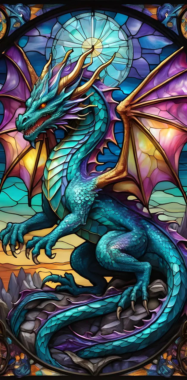 Stained Glass Dragon wallpaper