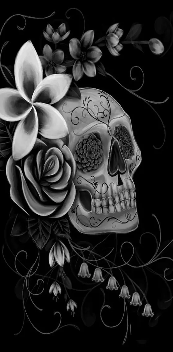 Skull  and Flower