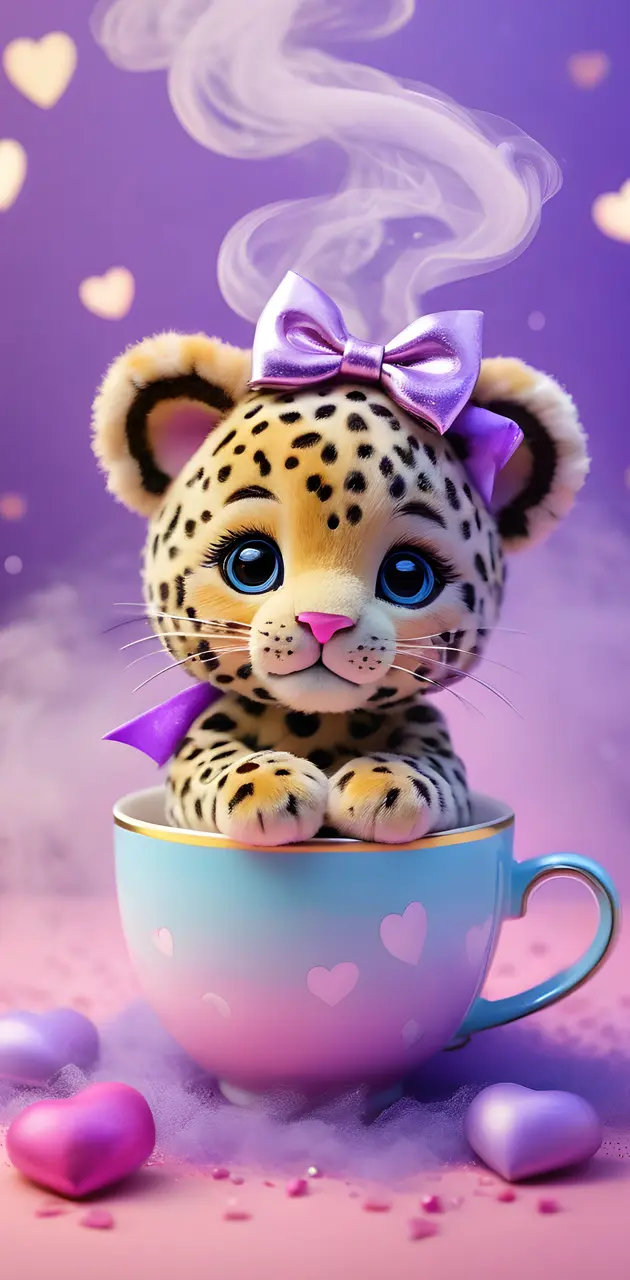 a cat in a tea cup