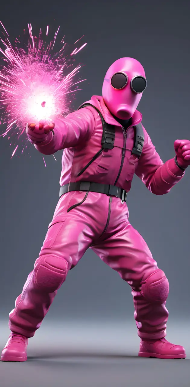 pink guy throwing dynamite