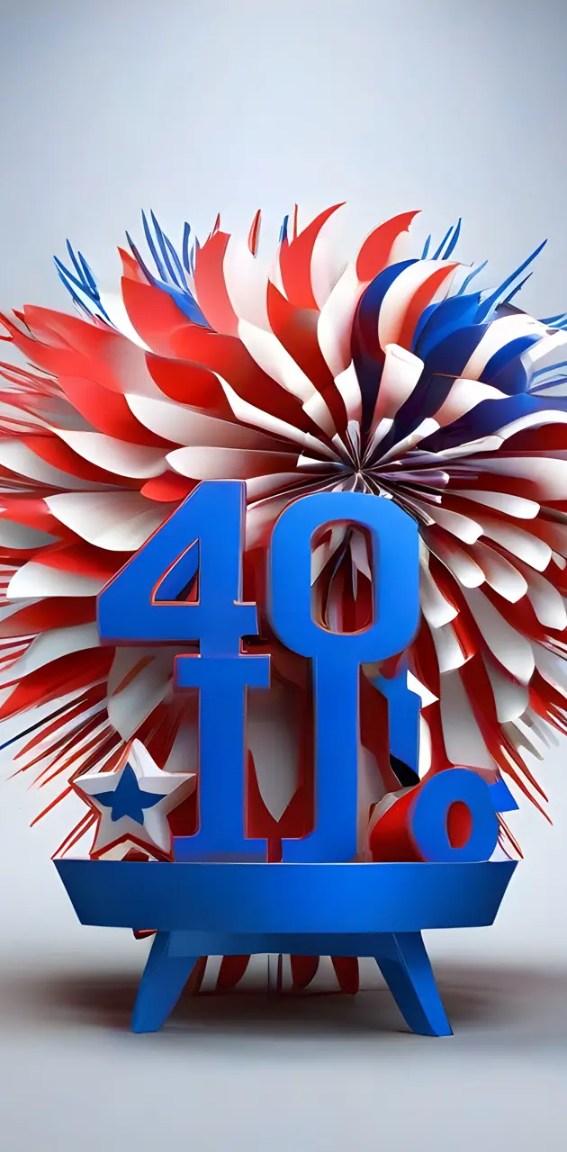 4th of July greeting card shape