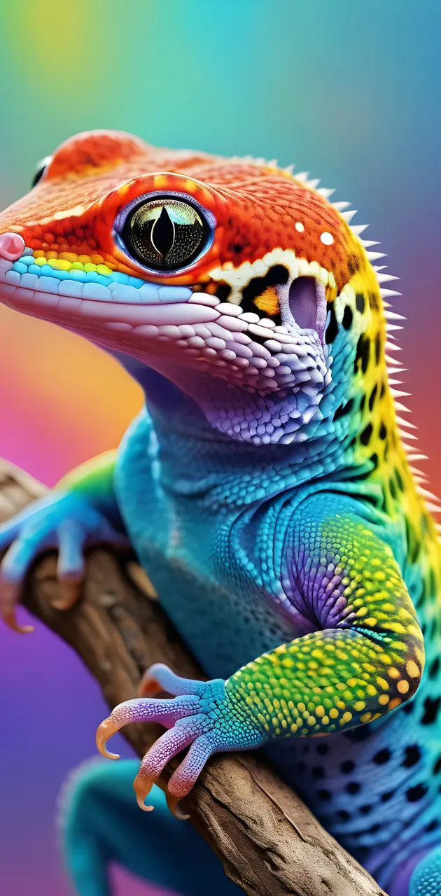 Abstract rainbow gecko