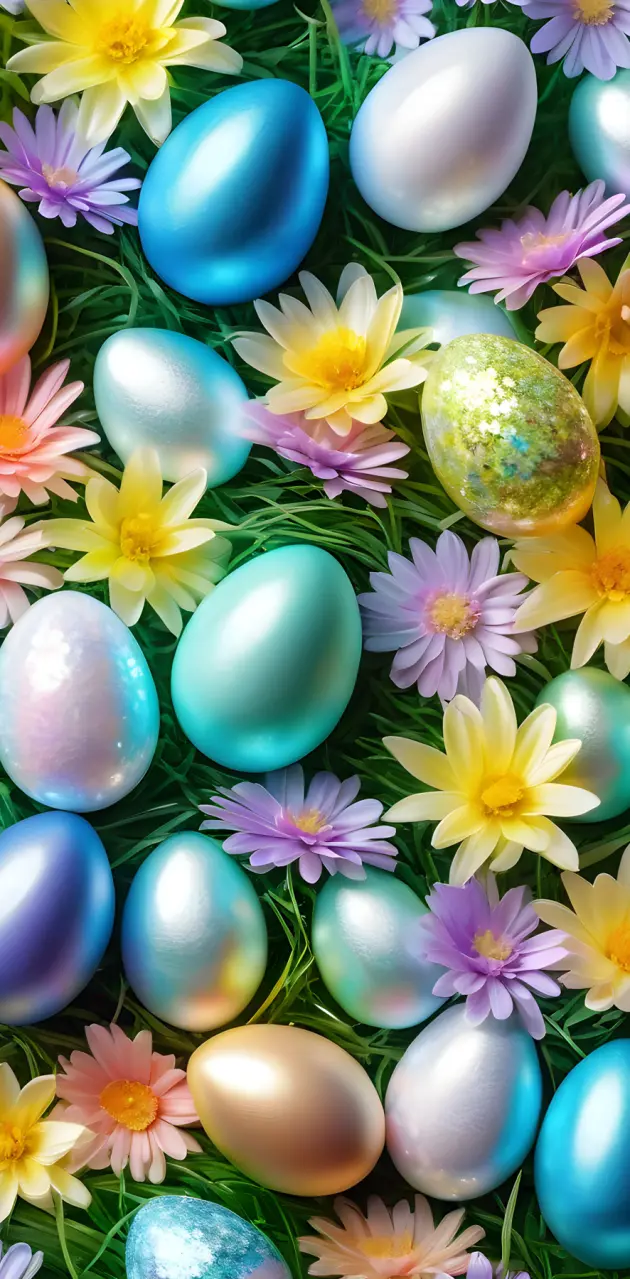 Easter Eggs In Grass