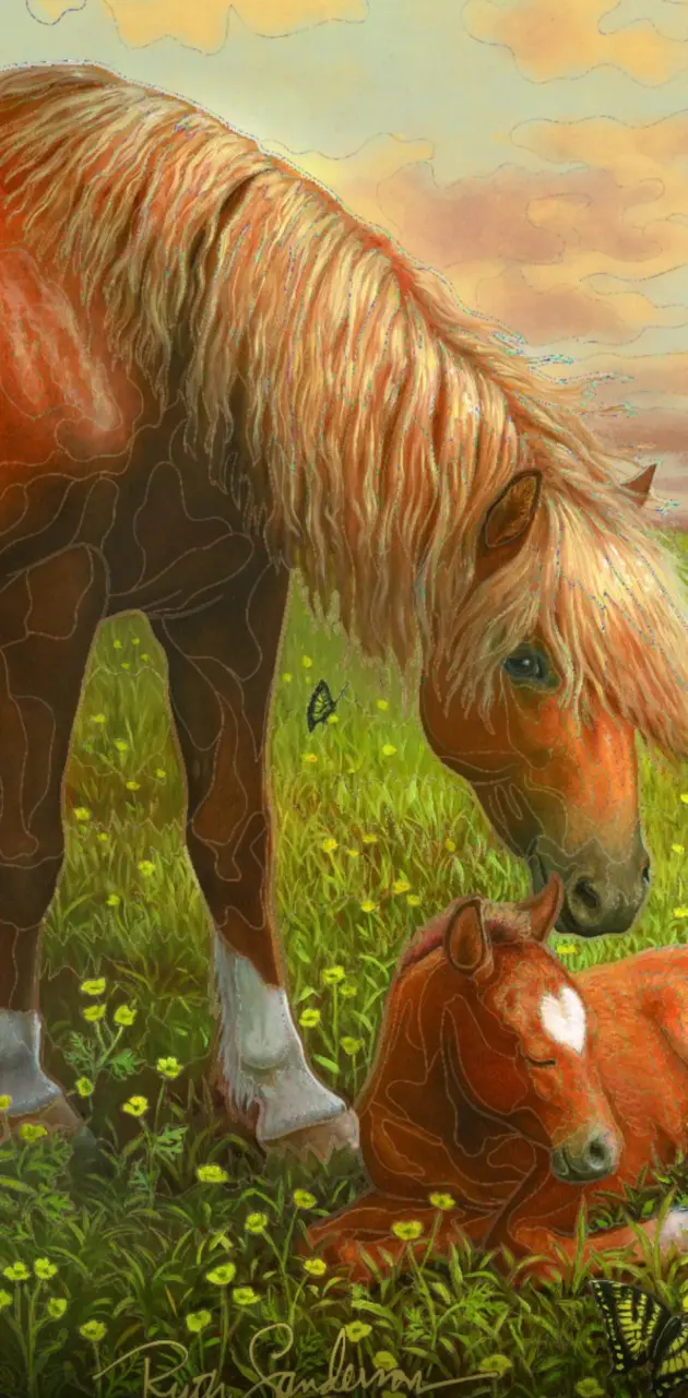 Horse with a baby 