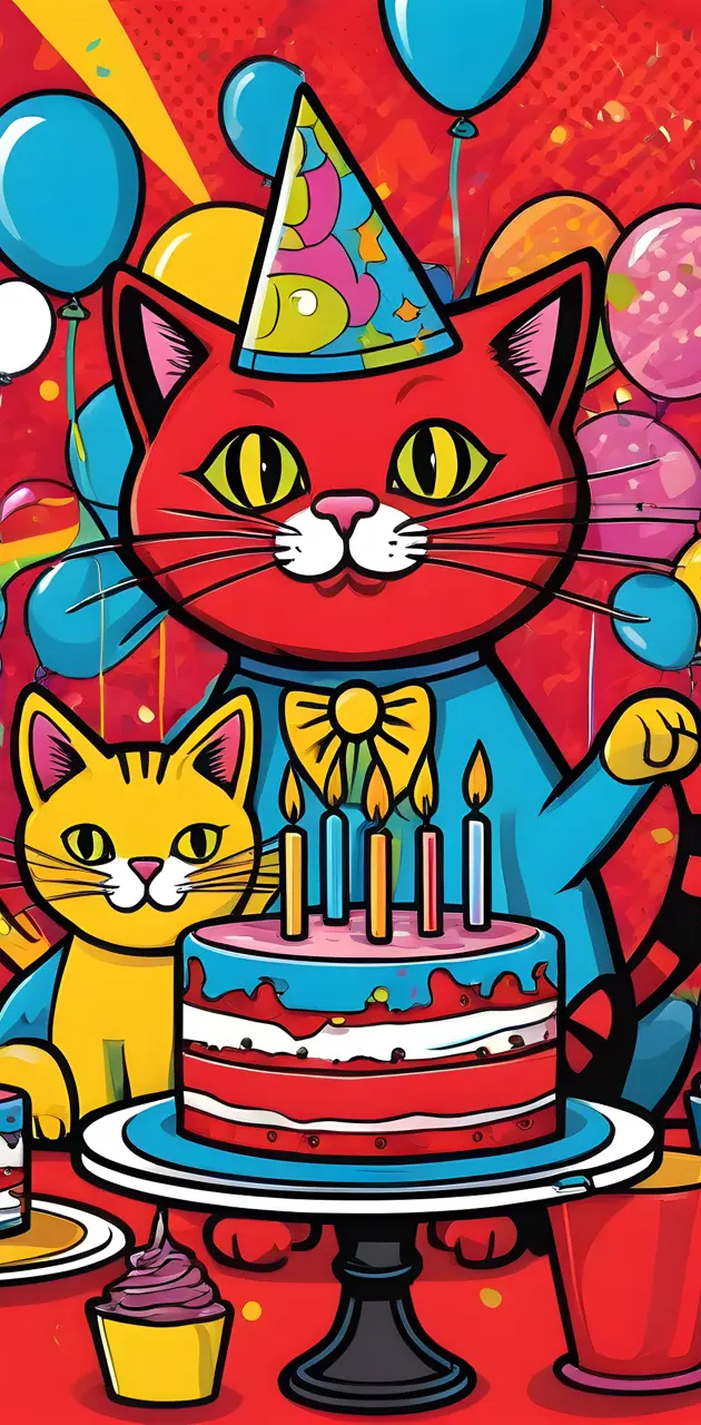 red cat birthday party