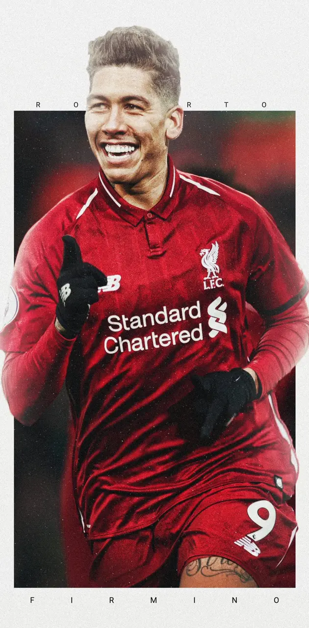 Download Roberto Firmino Brazil Jersey And Liverpool Crest Wallpaper