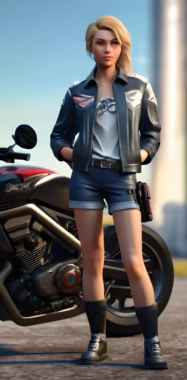 Mercy from overwatch as a motorcyclist 