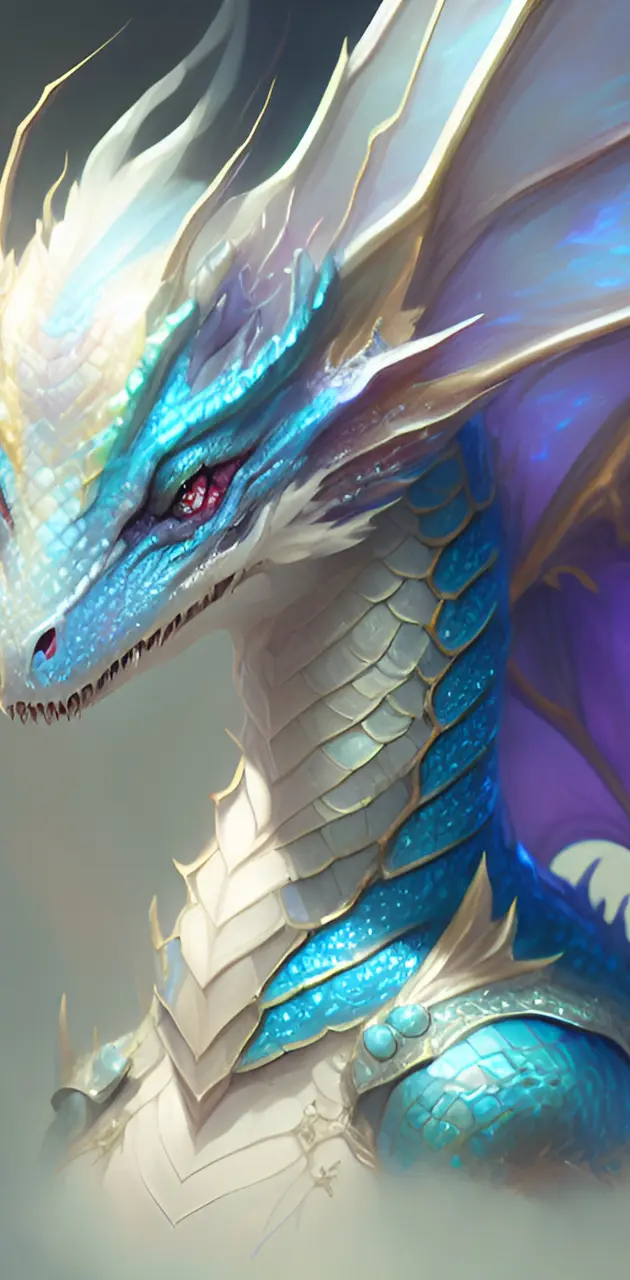 Blue and white dragon