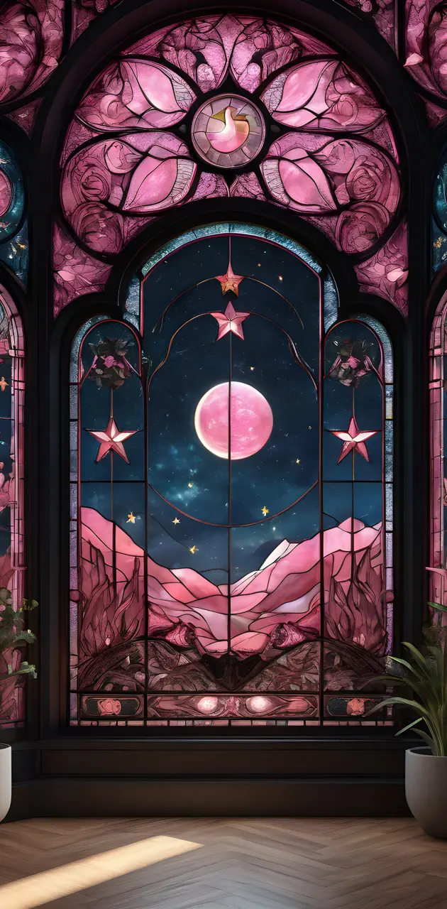 stained pink glass wallpaper