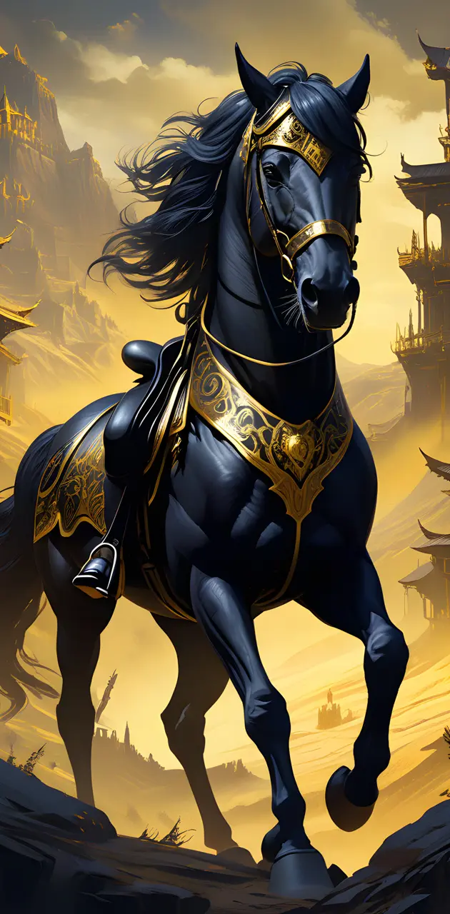 A black horse