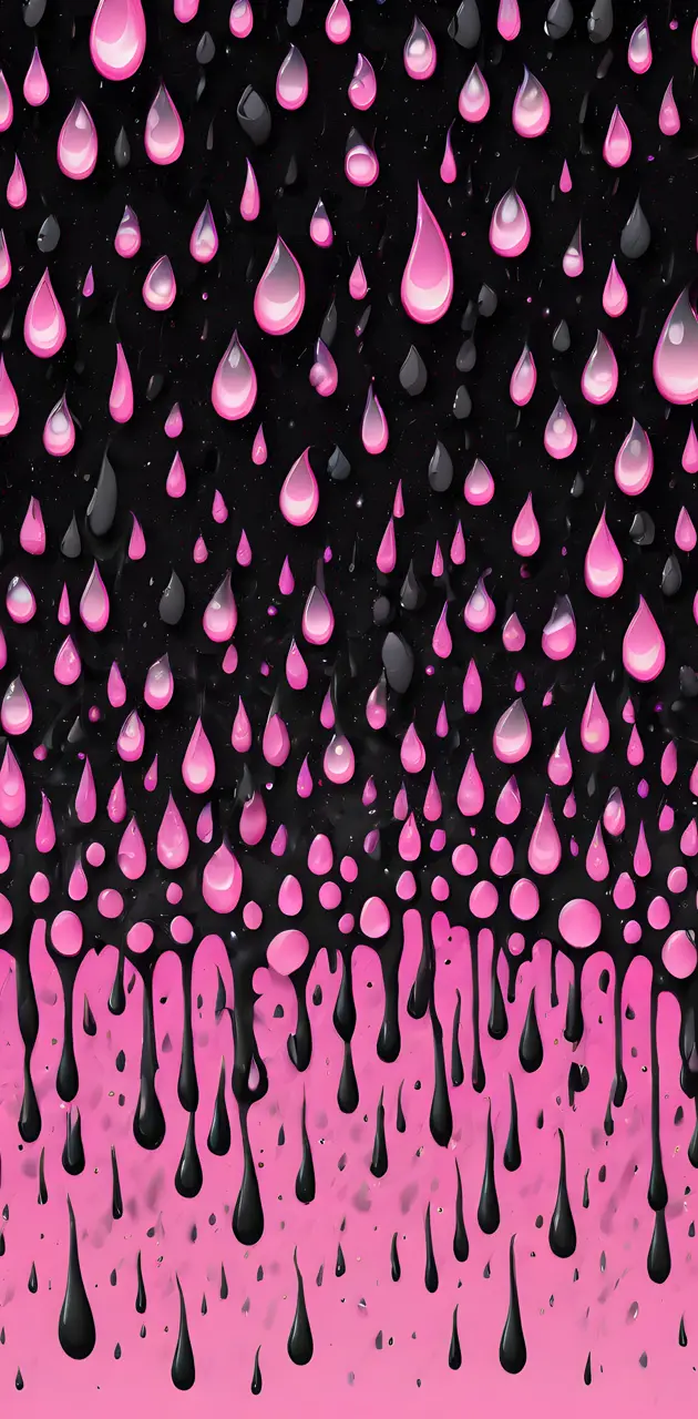 a black background with pink and white dots