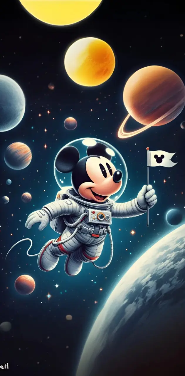 Mickey mouse in the space