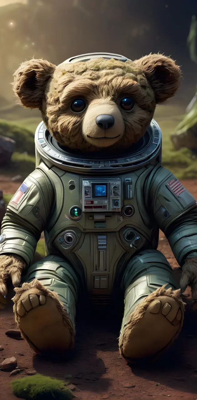 a stuffed bear wearing a uniform
