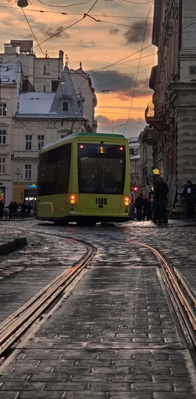 Lviv street Sun raise