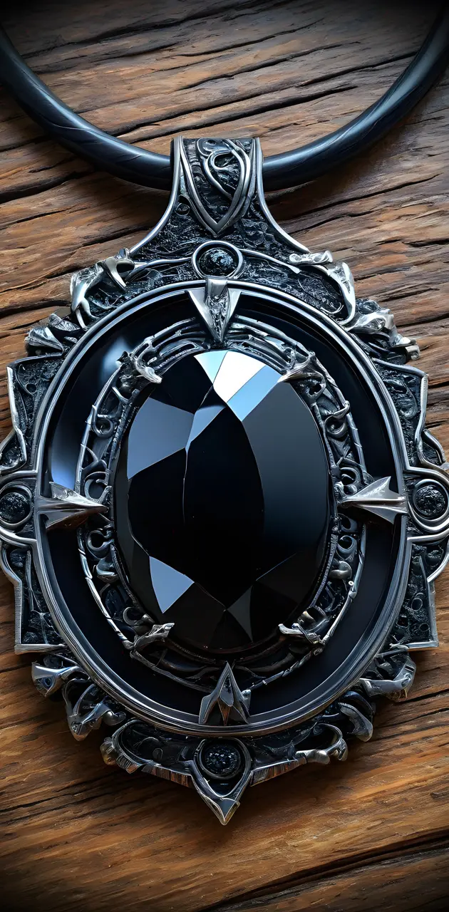 Broken obsidian medallion