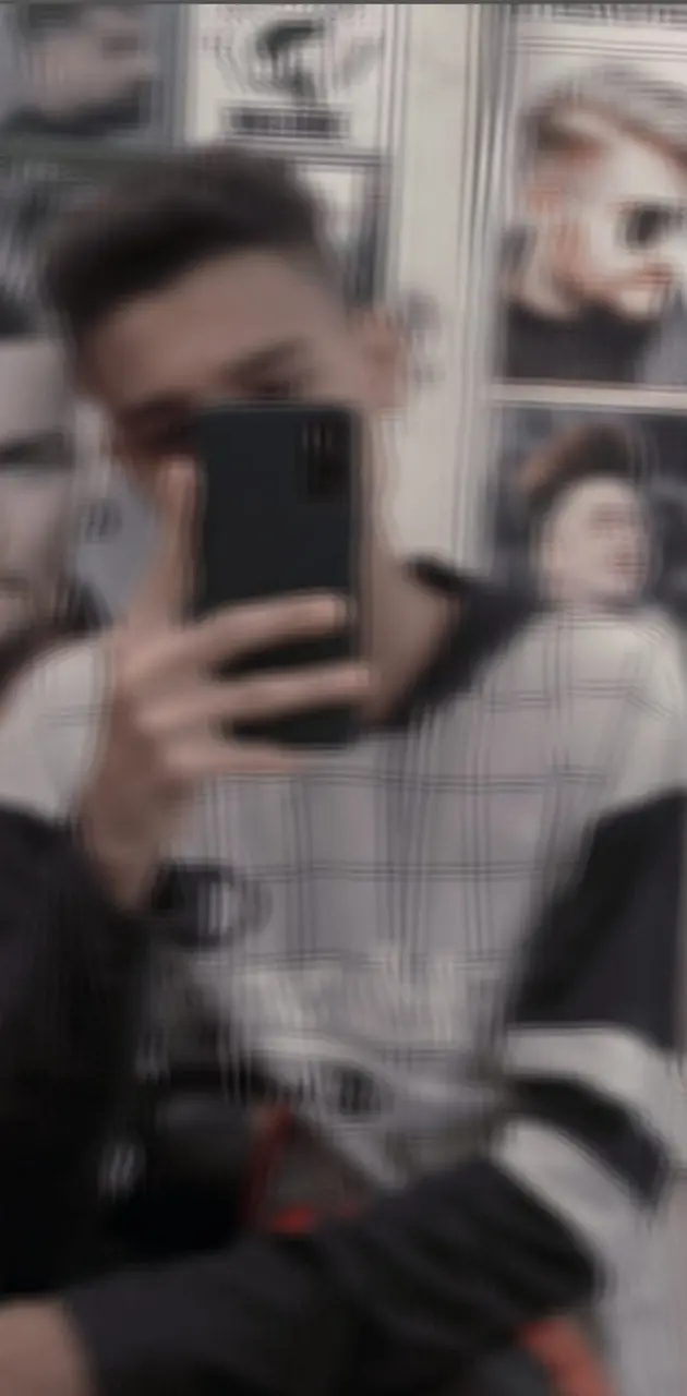 Boys mirror selfie