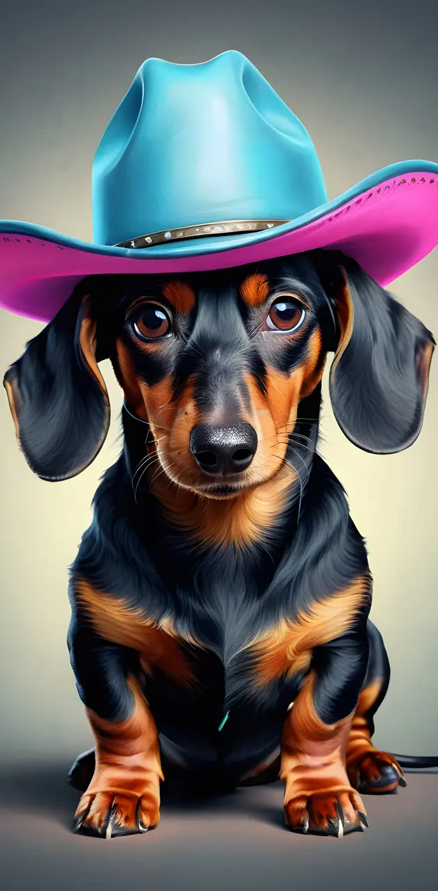 dachshund in cowboy hat