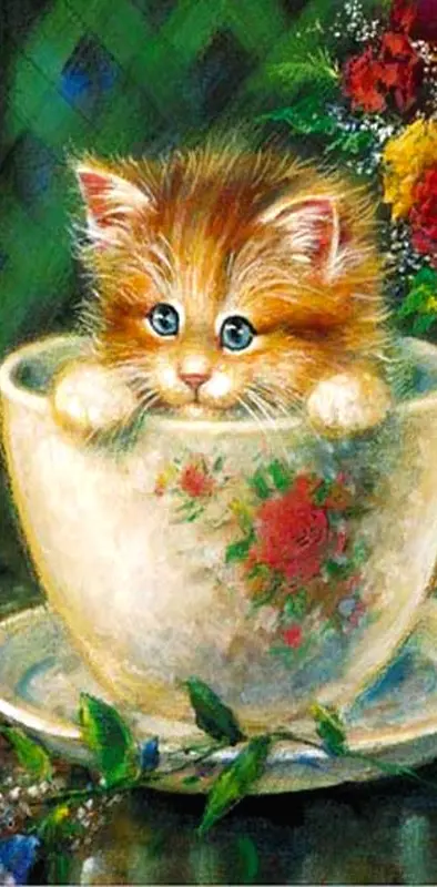 Kitten In Cup