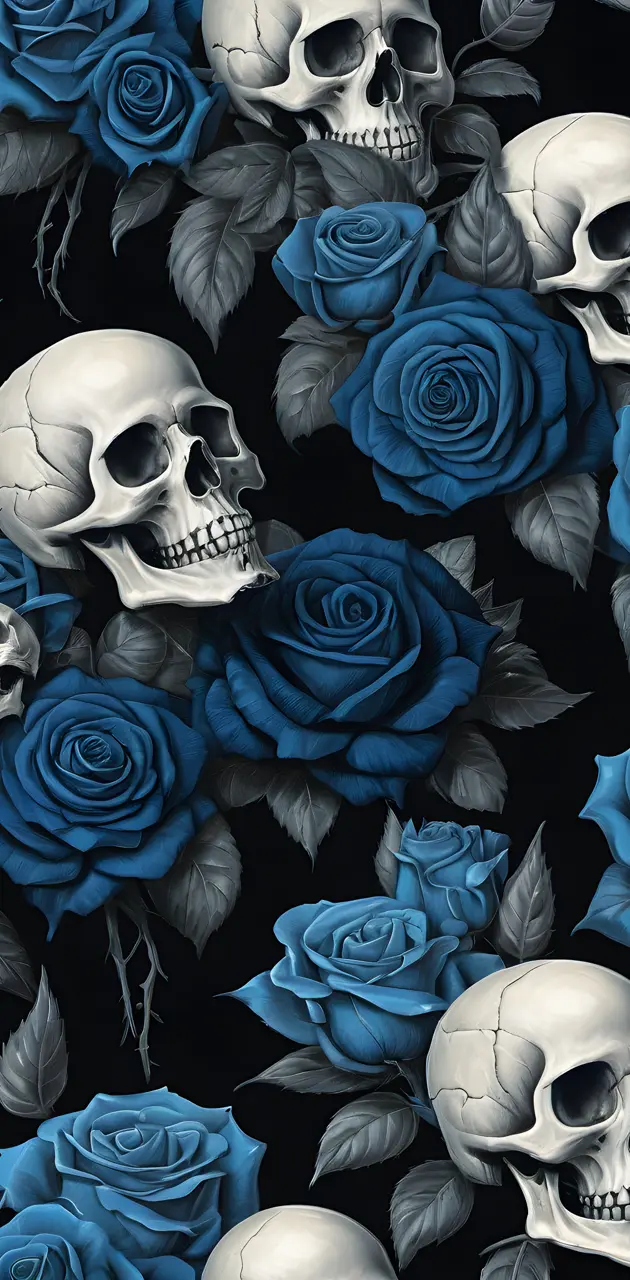 blue and black skulls