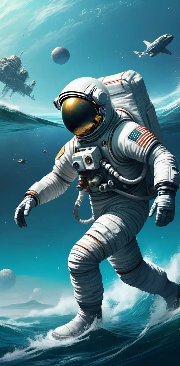 astronaut in the ocean