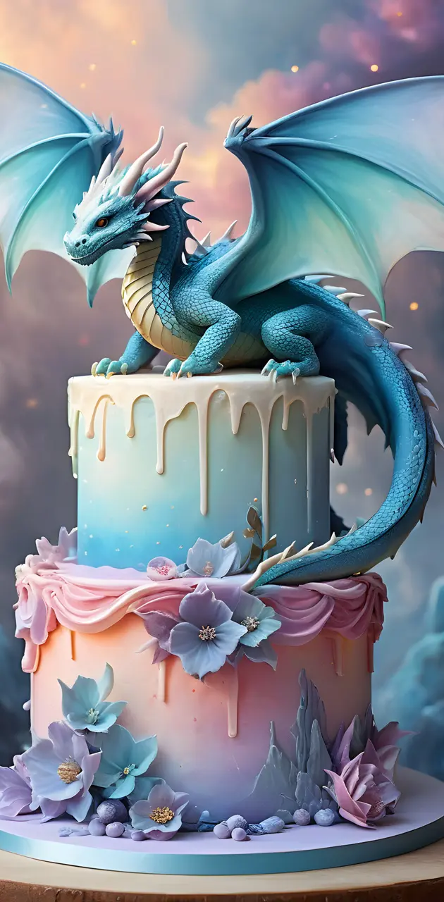 a cake with a dragon on top