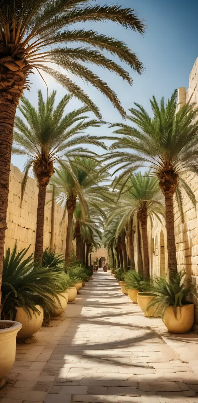 Jerusalem palm trees