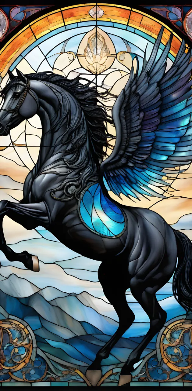 black winged horse
