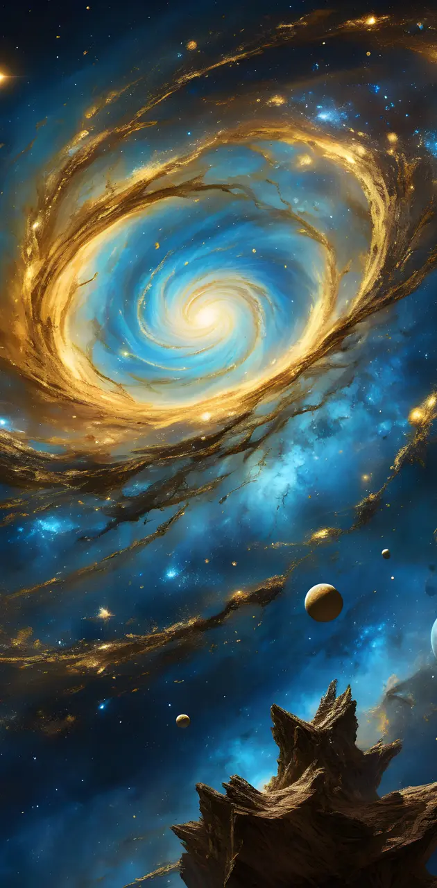 Gold and blue galaxy
