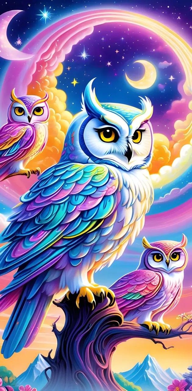 Lisa Frank owls