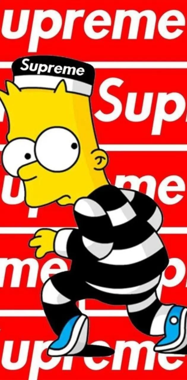 Download Sneaking Supreme Bart Simpson Wallpaper
