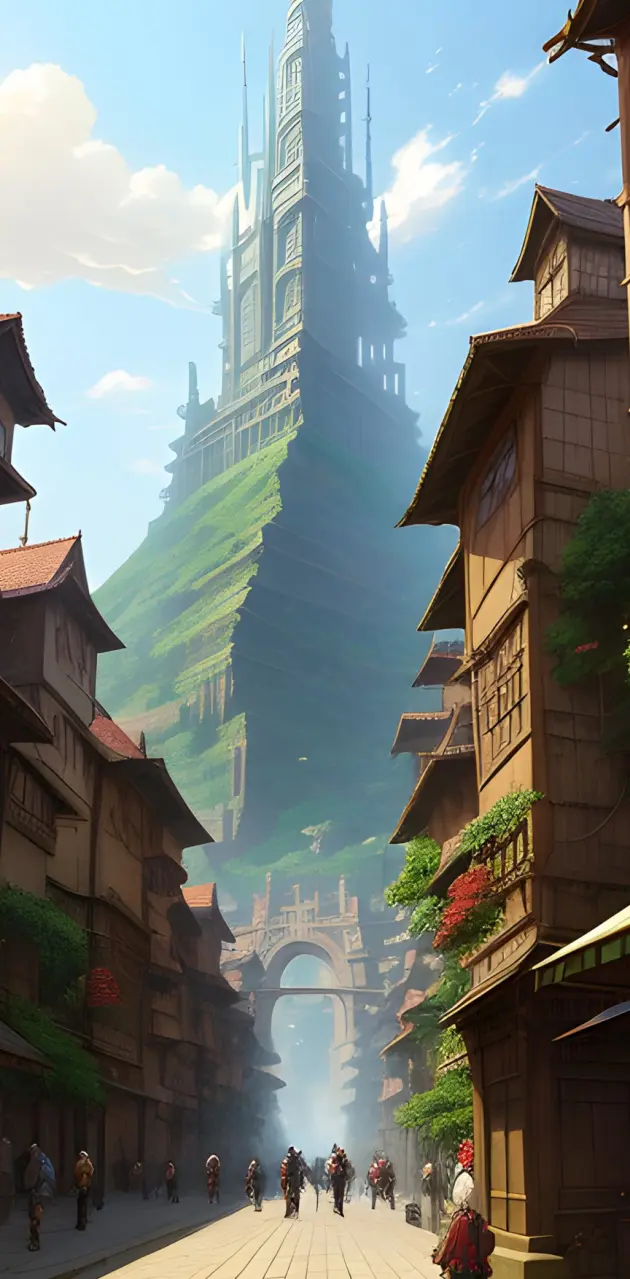 Fantasy anime city