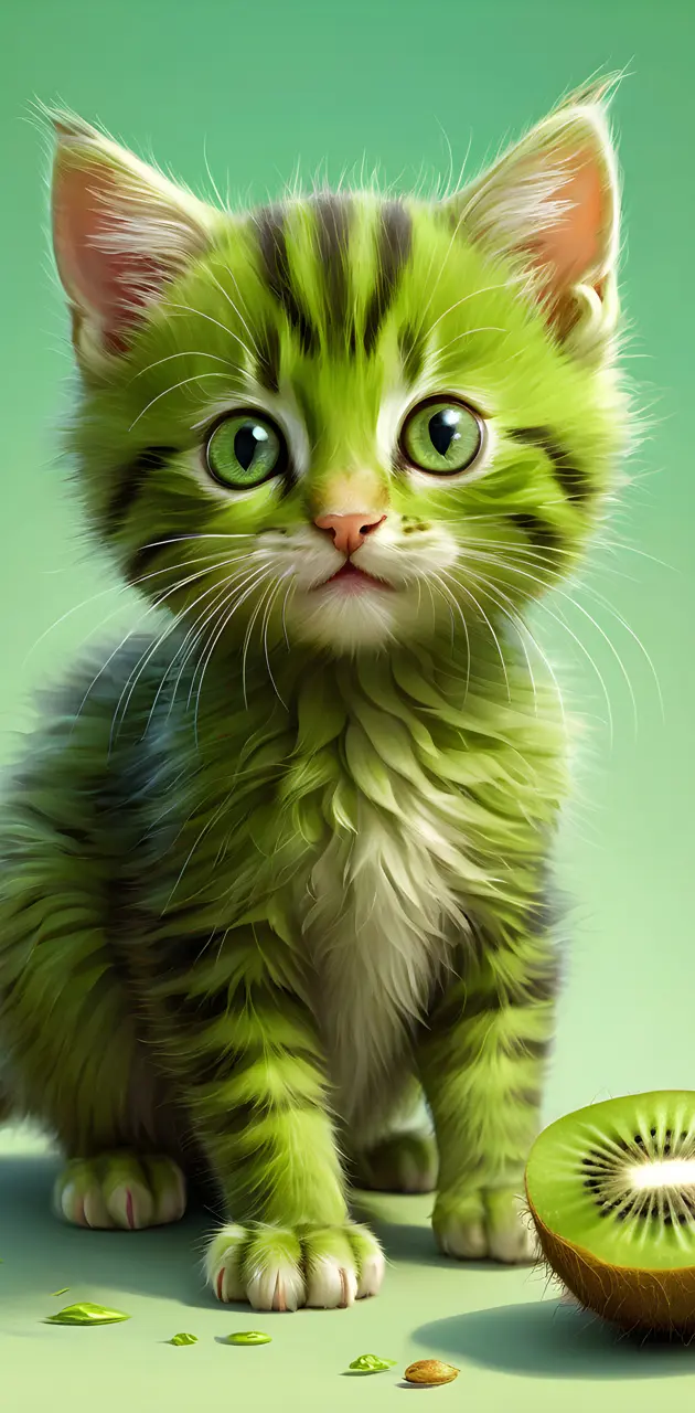 kiwi green kitten