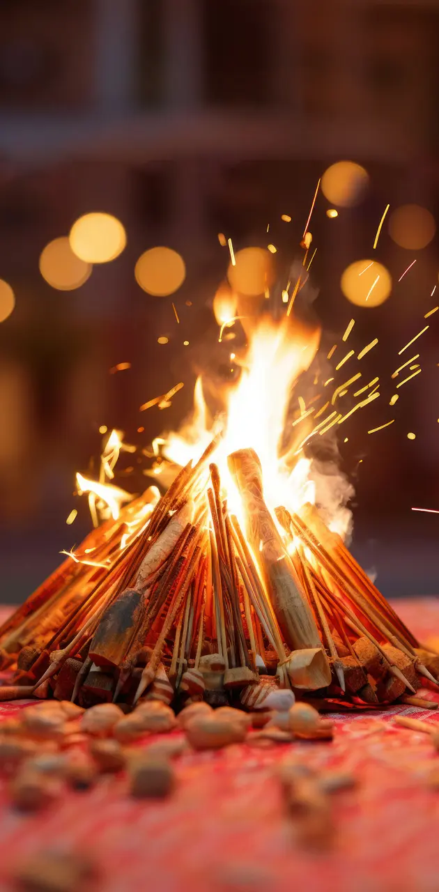 A bonfires flames