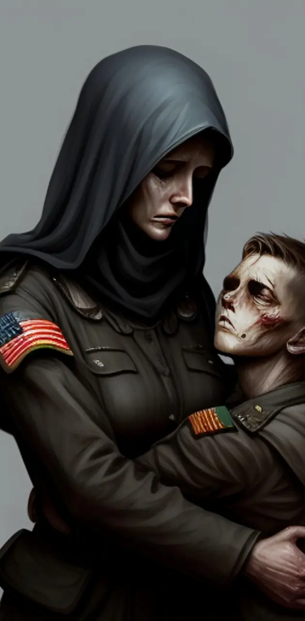 Soldier Mother and Son
