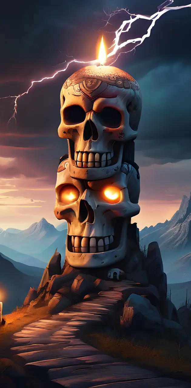skulls totem