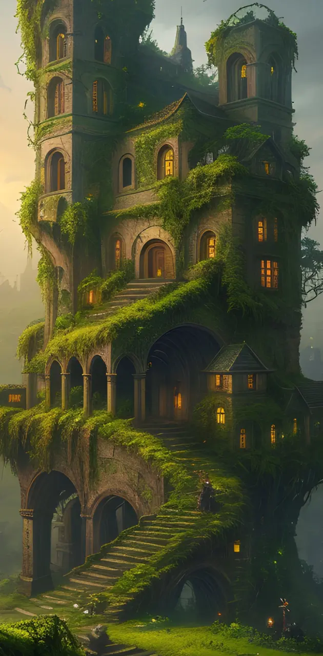 Moss covered house