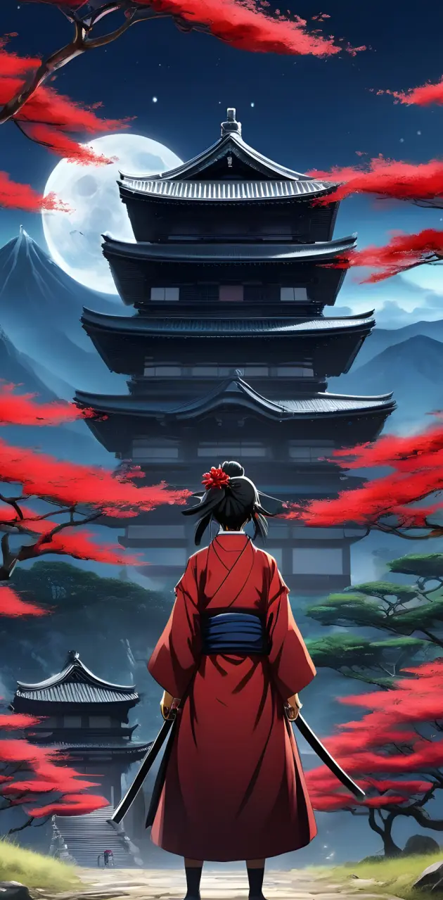 Samurai Girl in red