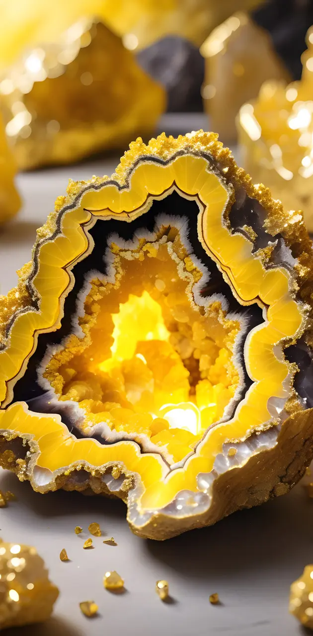 yellow and gold geode