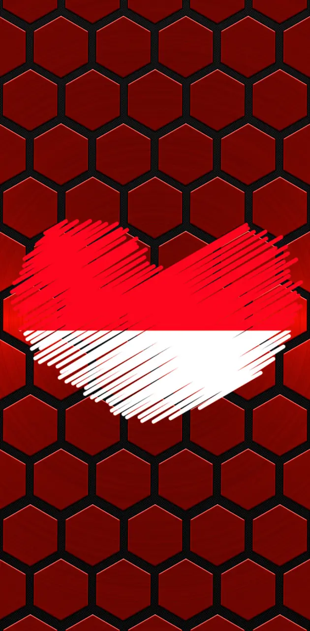 Indonesia Heart Flag