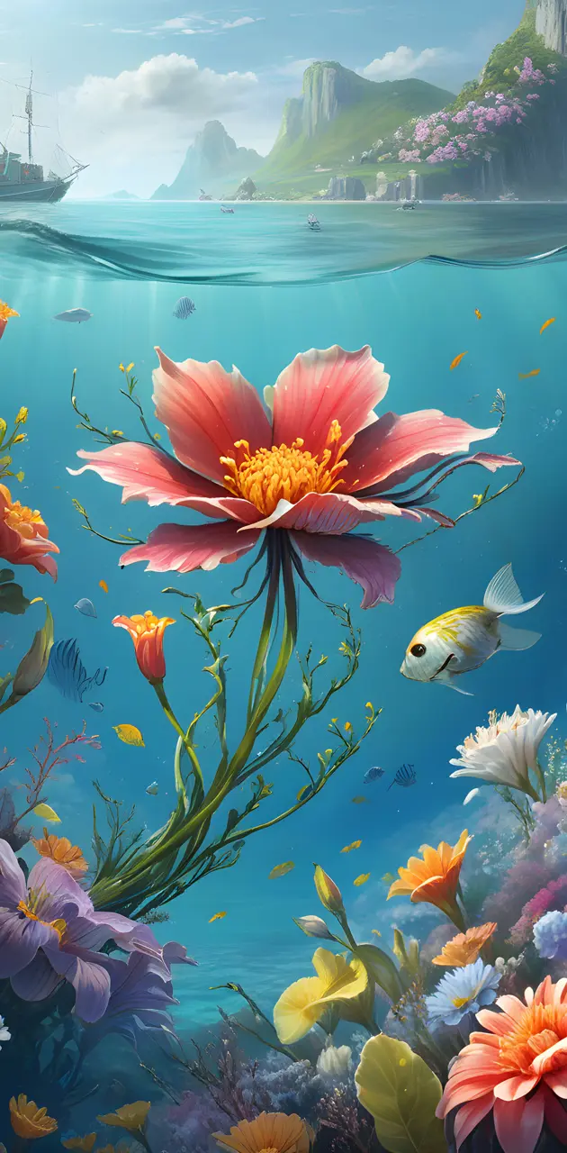 under water flower